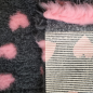 Preview: Vet Bed anthrazit mit rosa Herzen 150 x 100 cm