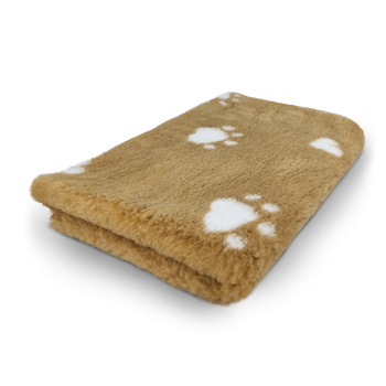 Vet Bed Camel mit weißen Herzen und Pfoten