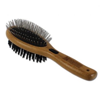 2in1 Doppelbürste mit Naturborsten und Edelstahlpins large