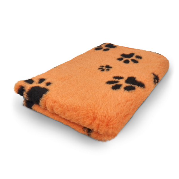 Vet Bed Hundebett orange große und kleine schwarze Pfoten