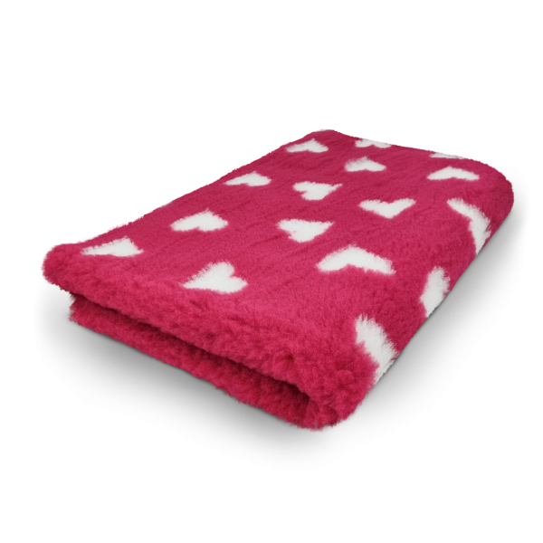 Vet Bed fuchsia mit weißen Herzen