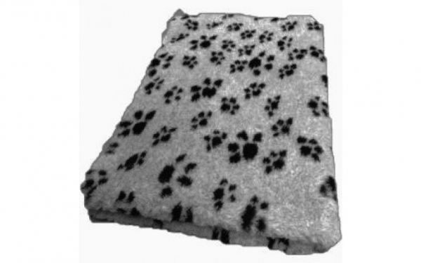 Vet Bed Hundedecke grau mit schwarzen Pfoten 150 x 100 cm