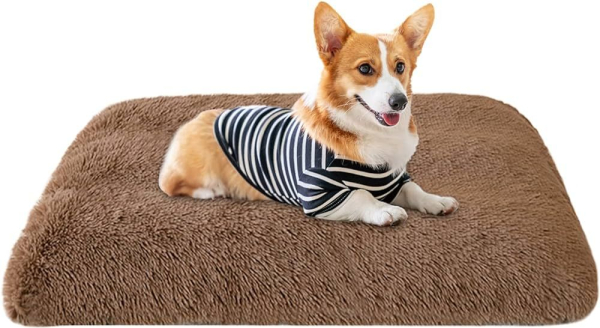 Topmast Fluffy Hundematratze Lounge Serie – Luxus Plüsch Hundekissen – Waschbar, Taupe