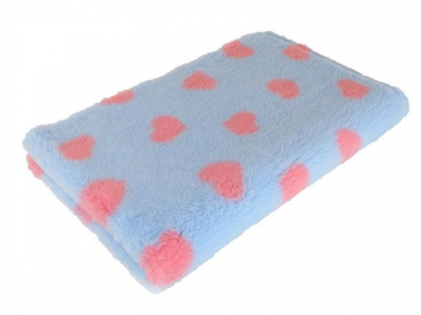 Vet Bed hellblau mit fuchsia Herzen