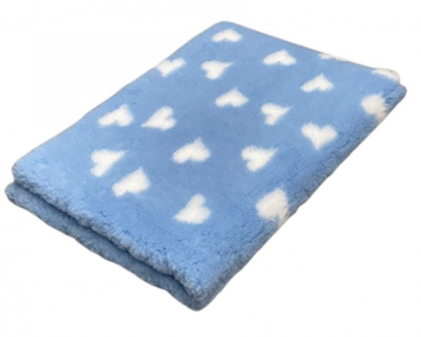 Vet Bed hellblau mit weißen Herzen