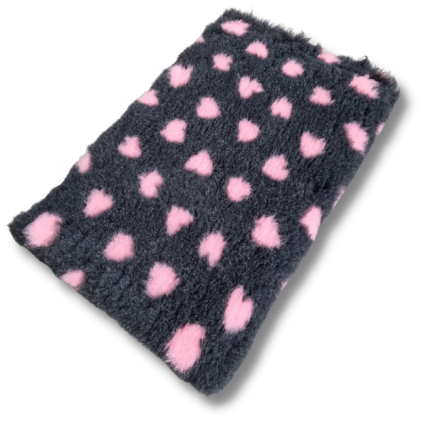 Vet Bed anthrazit mit rosa Herzen 150 x 100 cm