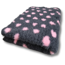 Vet Bed anthrazit mit rosa Herzen 150 x 100 cm